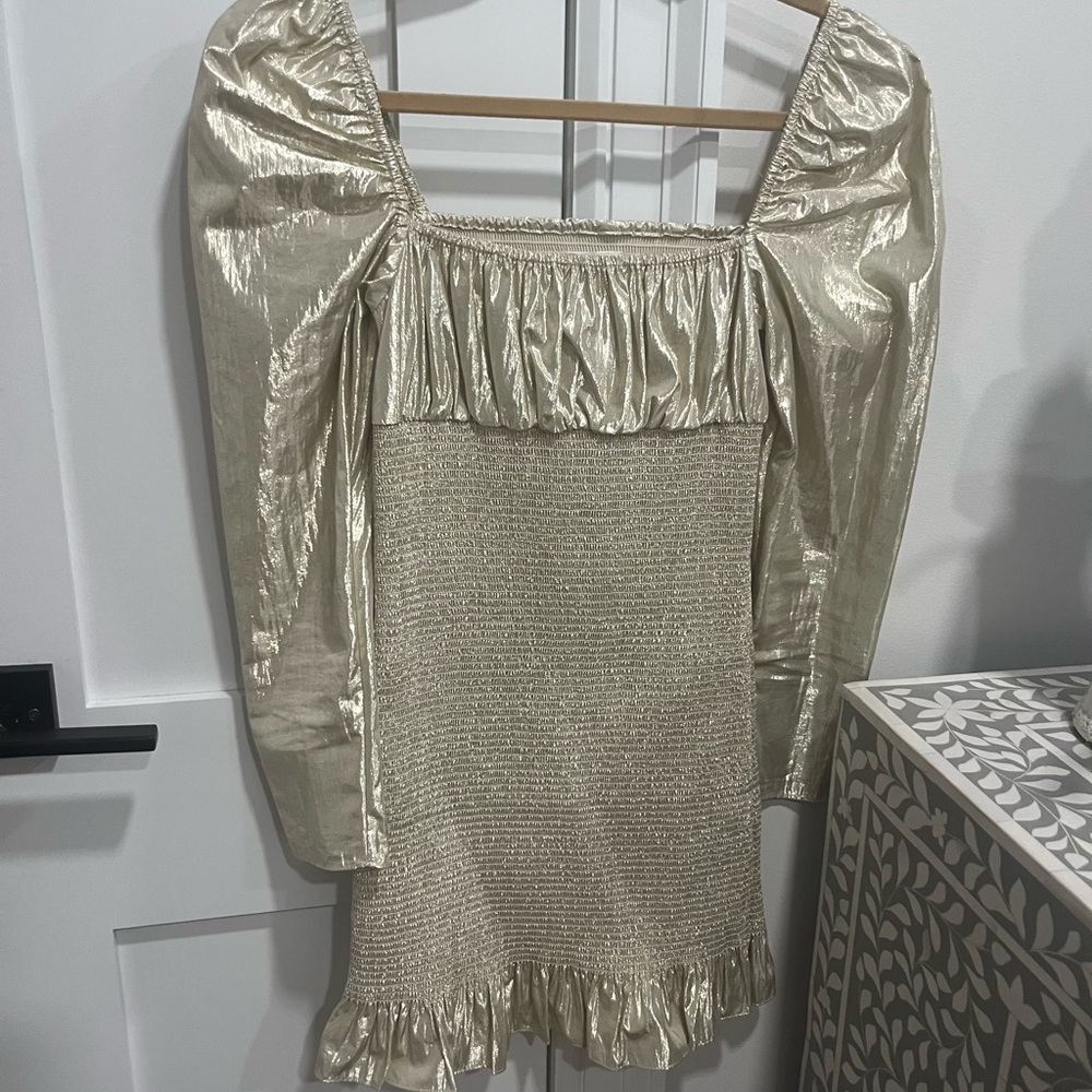 Wilfred Metallic Gold Dress XS